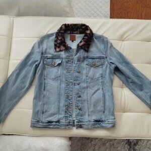 Women's SMALL JOE'S Jeans Faux Fur Denim Jacket